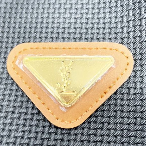 Yves Saint Laurent Logo Plate Drawstring Shoulder Bag Brown Black - Picture 6 of 10